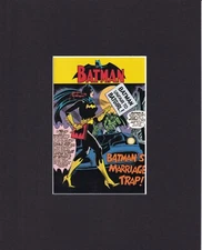 8X10" Matted Art Print DC Comic Book Batman: Batman, Batgirl Picketing