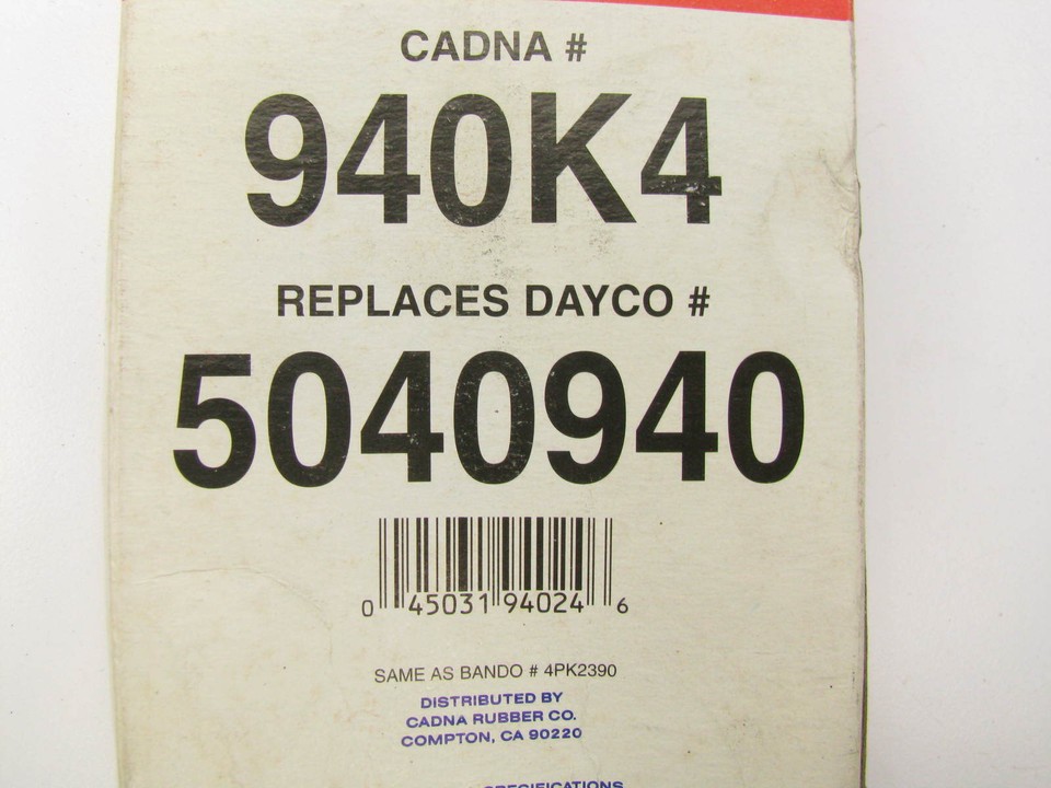 Armormark 940K4 Serpentine Belt 0.56" X 94.50" 4 Ribs eBay