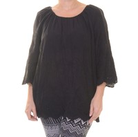 Jm Collection Crochet-detail Scoop-neck Top, Size M on sale Jm Collection Crochet-detail Scoop-neck Top, Size M on sale
