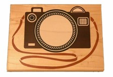 Posh Impressions Z795R Camera Frame Wood Mounted Rubber Stamp 1997 Unused