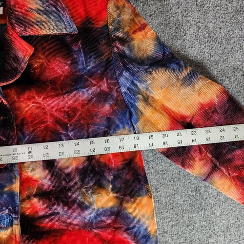 LoriZoni Jacket Long Sleeve 100% Silk Colorful USA MADE Button Up Tie-Dye Fall - Picture 4 of 5