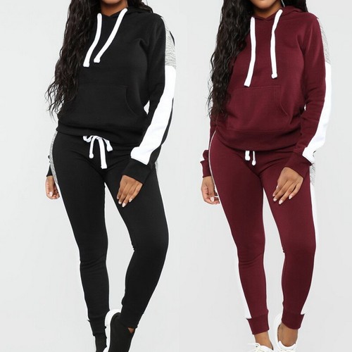 Señora set chándal chándal sudadera pantalones set Sport traje casa traje |  eBay