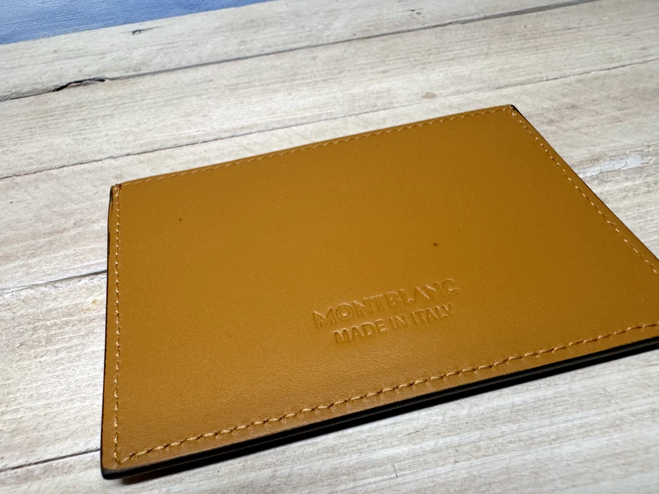 Tarjetero de visita de cuero MONTBLANC 4060425 coñac/tostado hecho en Italia Foto 4 de 4