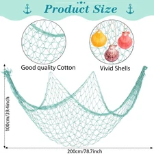 Marsui 11 Pcs Wooden Nautical Wall Decor Fishing Net Decorations, Include...