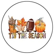 TIS THE SEASON FALL FOOTBALL PUMPKIN ENVELOPE SEALS LABELS STICKERS PARTY FAVORS