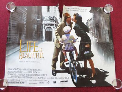 LIFE IS BEAUTIFUL UK QUAD ROLLED POSTER ROBERTO BENIGNI NICOLETTA ...