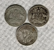 1x Australian 1923 KG5 Threepence Scarce  Average Circulated Going Cheap.