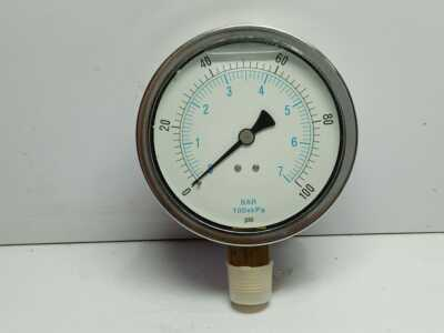 #ad Pressure Gauges CB LM 100 SIL 0 7 Bar 0 100 PSI Size 4” Connection ½” NPT $84.55