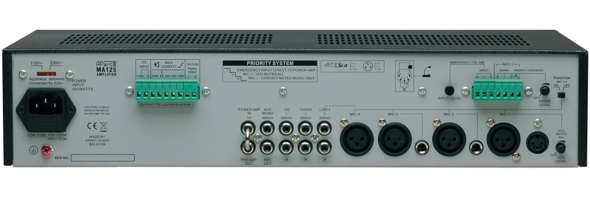 APART MA125 Professional public address mixing amplifier =NEW= | eBay