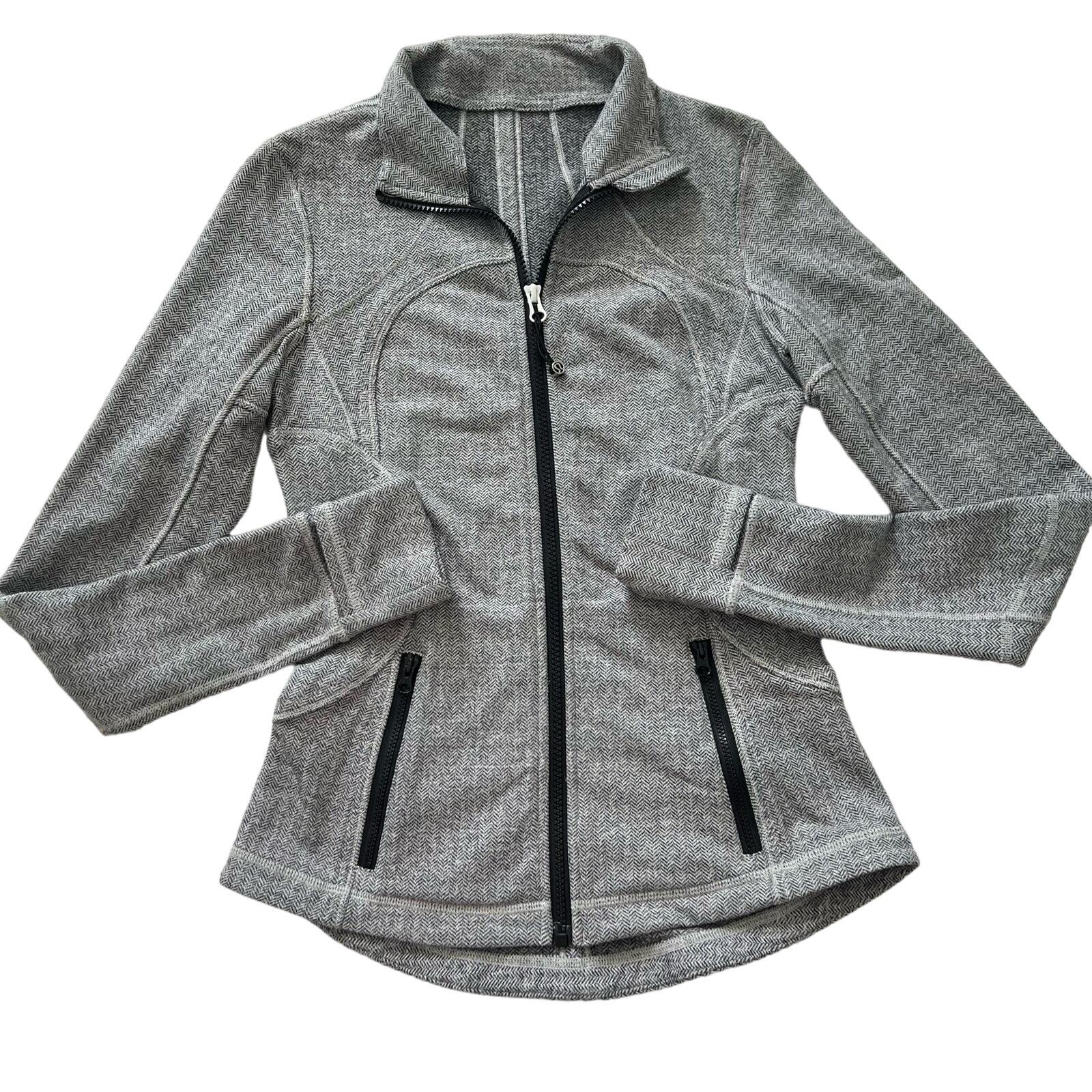 Lululemon Forme Ghost Herringbone Gray White Jack… - image 1