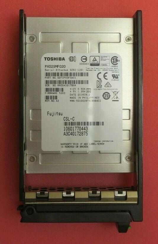 Fujitsu 200GB 2.5" SAS 12Gb/s Hot-Plug SSD Solid State Drive S26361-F5298-L200 - Image 2 of 4