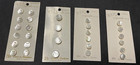 Vintage BGE Originales Pearlescent Round Buttons Set of 4 cards white Japan — photo 1