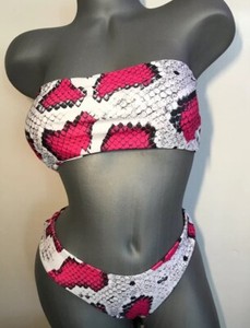 pink snakeskin bikini