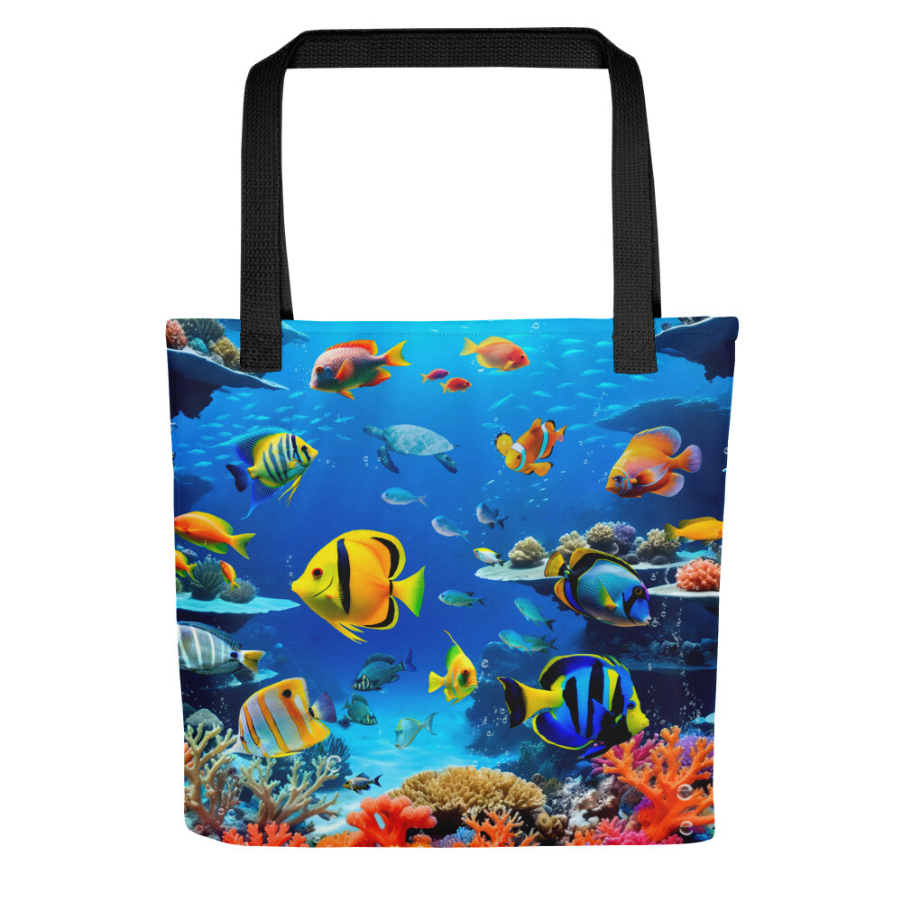Colorful tropical fish design tote bag for vibrant style-image