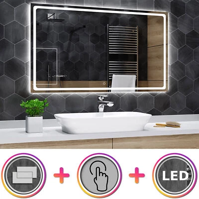 ALASTA Miroir LED de Salle de Bain - INTERRUPTEUR TACTILE - Houston + TOUCH
