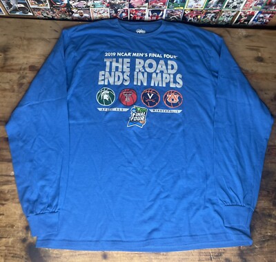 2019 NCAA Final Four Men s Basketball Shirt Lrg  Long Sleeve Blue Virginia MPLS