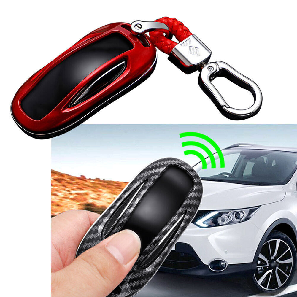 Car Smart Key Fob Case Holder Cover Accessories Fit Tesla Model X Red