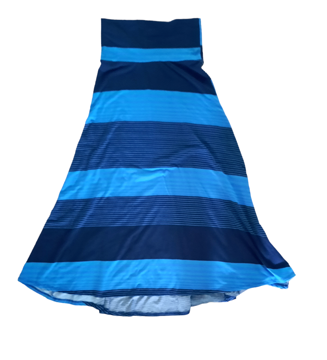 Lularoe Maxi flowy A line skirt, Blue striped, stretch size XS