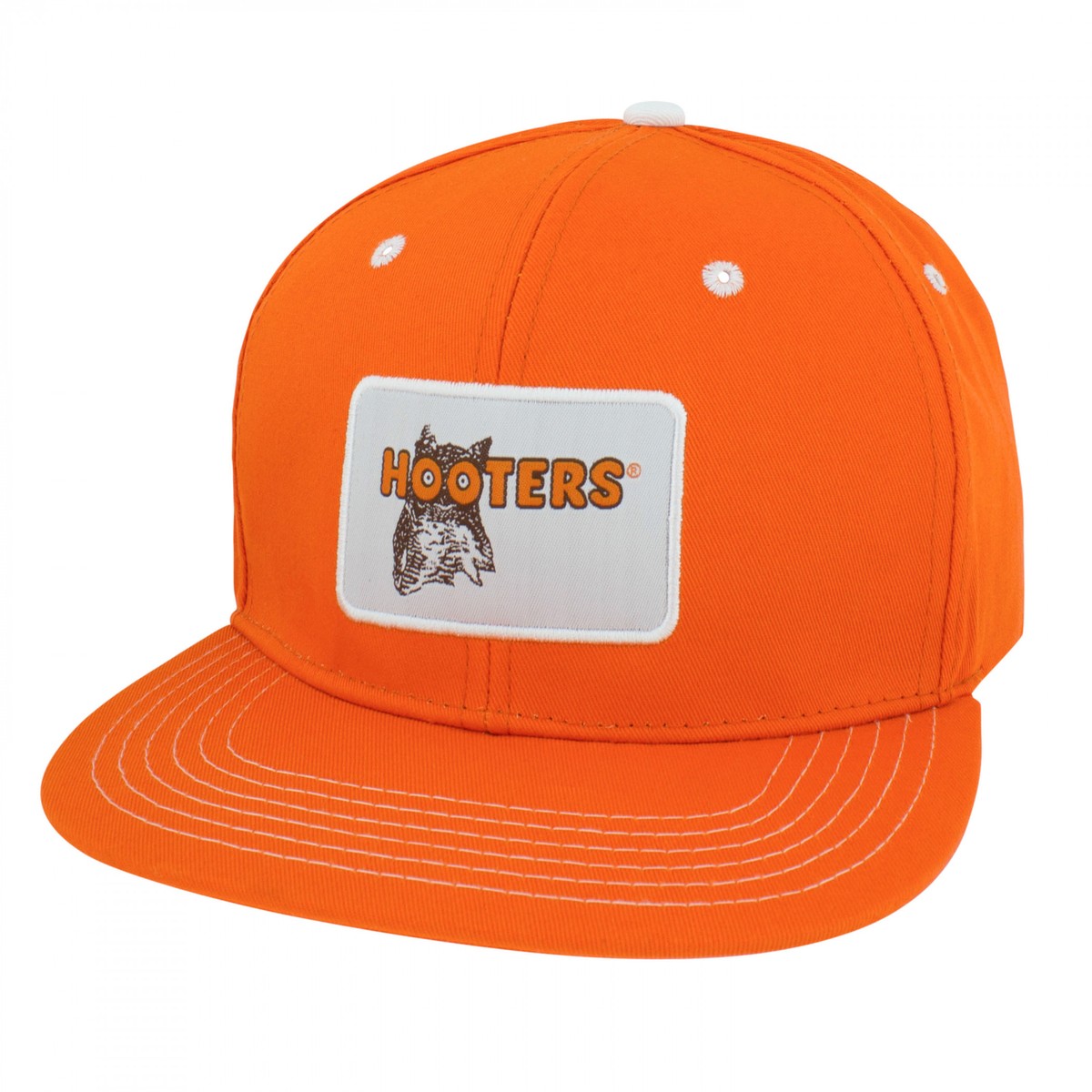 Hooters Logo Patch Flat Bill Adjustable Hat Orange | eBay