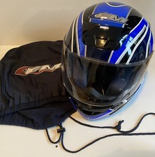 Casco Moto FM Vexon - Small 56 Blu Lucido + Manicotto Portaoggetti NUOVO