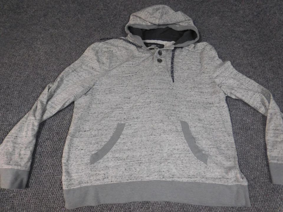 Urban Pipeline Hombre Sudadera con Capucha Extra Grande Gris Pullover Elástico Foto 2 de 4