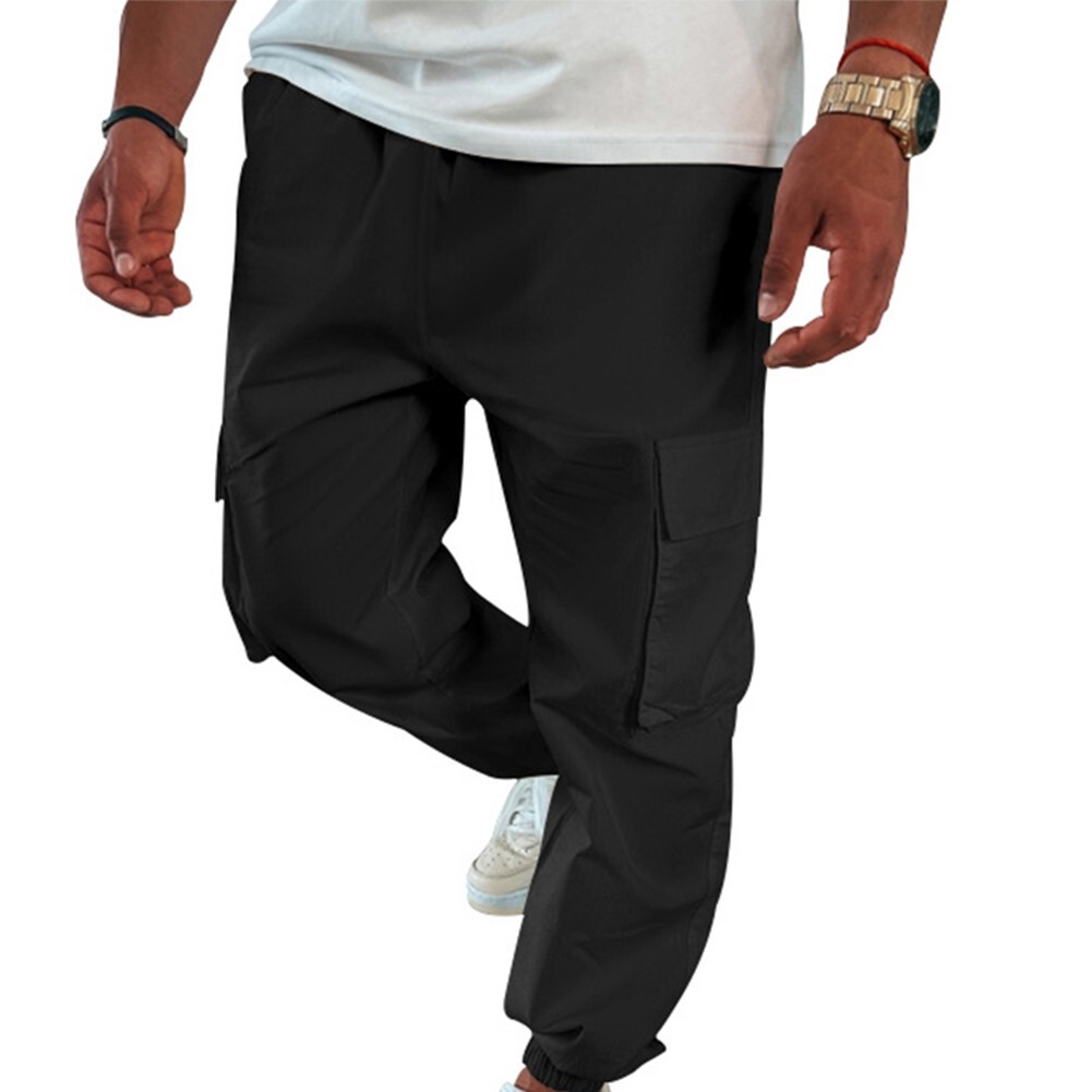 Men's Cargo Sweatpants with Multi-Pockets for Jogging Workout & Casual Wear-image