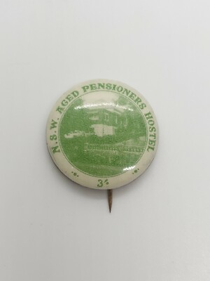 N.S.W. AGED PENSIONERS HOSTEL Vintage Metal Enamel Pin Badge