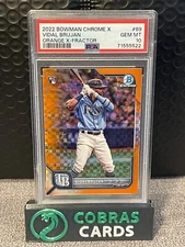 2022 Bowman Chrome X-Factors Orange Refractor #89 VIDAL BRUJAN RC 2/5 PSA-10 GEM