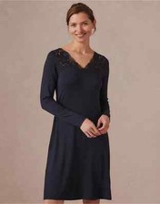 The White Company Lace Yoke-Detail Jersey Nightie, Navy (XS,S,M,L & XL/BNWOT)