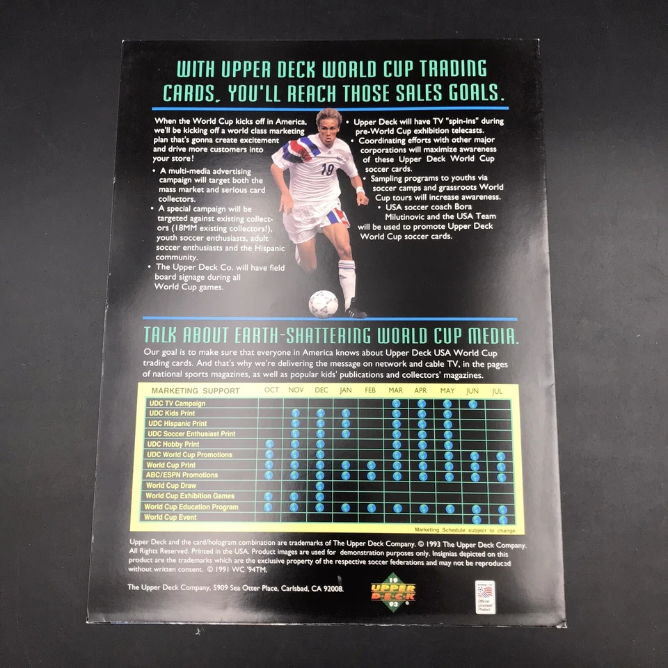 Carpeta de hojas de venta de fútbol de Estados Unidos de colección 1993 Upper Deck World Cup Chris Henderson Foto 3 de 4