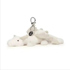 Jellycat Sky Dragon Bag Charm Soft Plush Keychain Baby White Wings