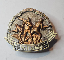 2008 USMC FIRST TO FIGHT BELT BUCKLE BRADFORD EXCHANGE MARINE CORPS METAL GOLD