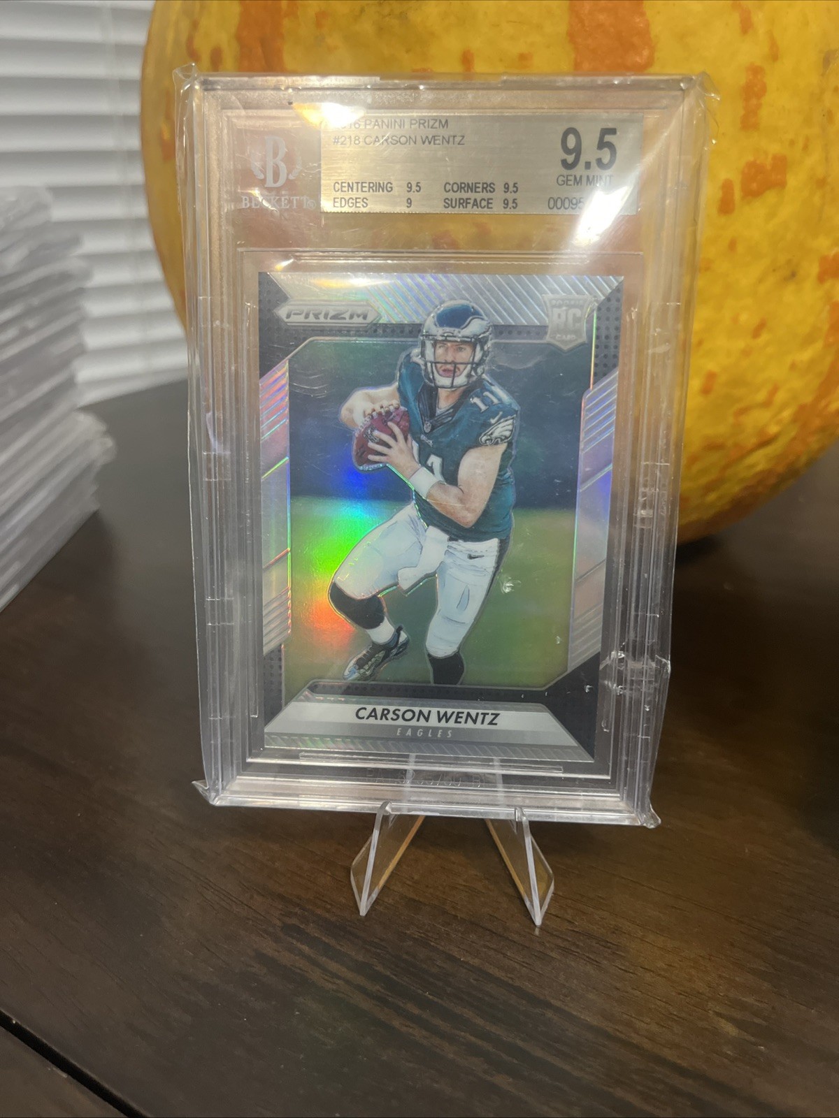 2016 Panini Prizm Carson Wentz Silver #218 Eagles BGS 9.5 1-10
