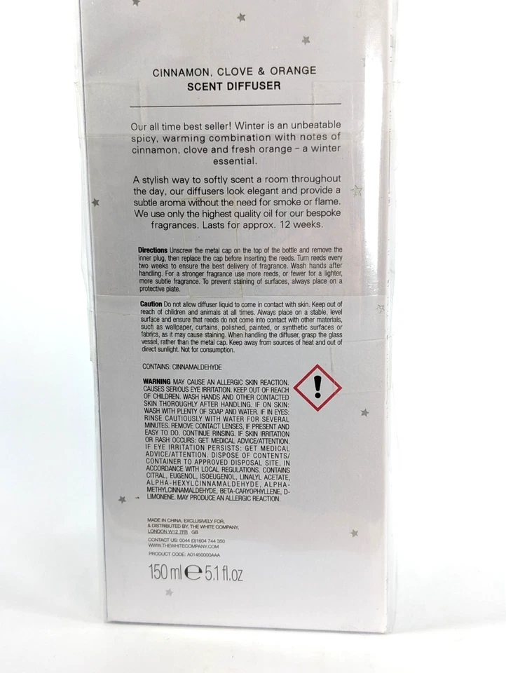 The White Company WINTER Cinnamon, Clove & Orange Scent Diffuser. BNIB & Sealed - Image 3 of 4