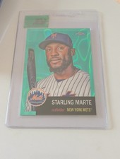 2022 Topps Chrome Platinum Anniversary Starling Marte Aqua Lava /299 NY Mets
