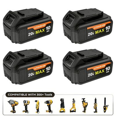 #ad 4 Pack 20V 10.0Ah Battery for De walt 20 Volt MAX Batteries DCB200 DCB201 $58.99