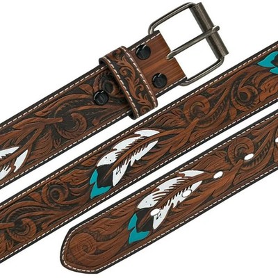 12 Stück Western Cowgirl Verzierte Gürtel Türkis Adlerfeder Design L