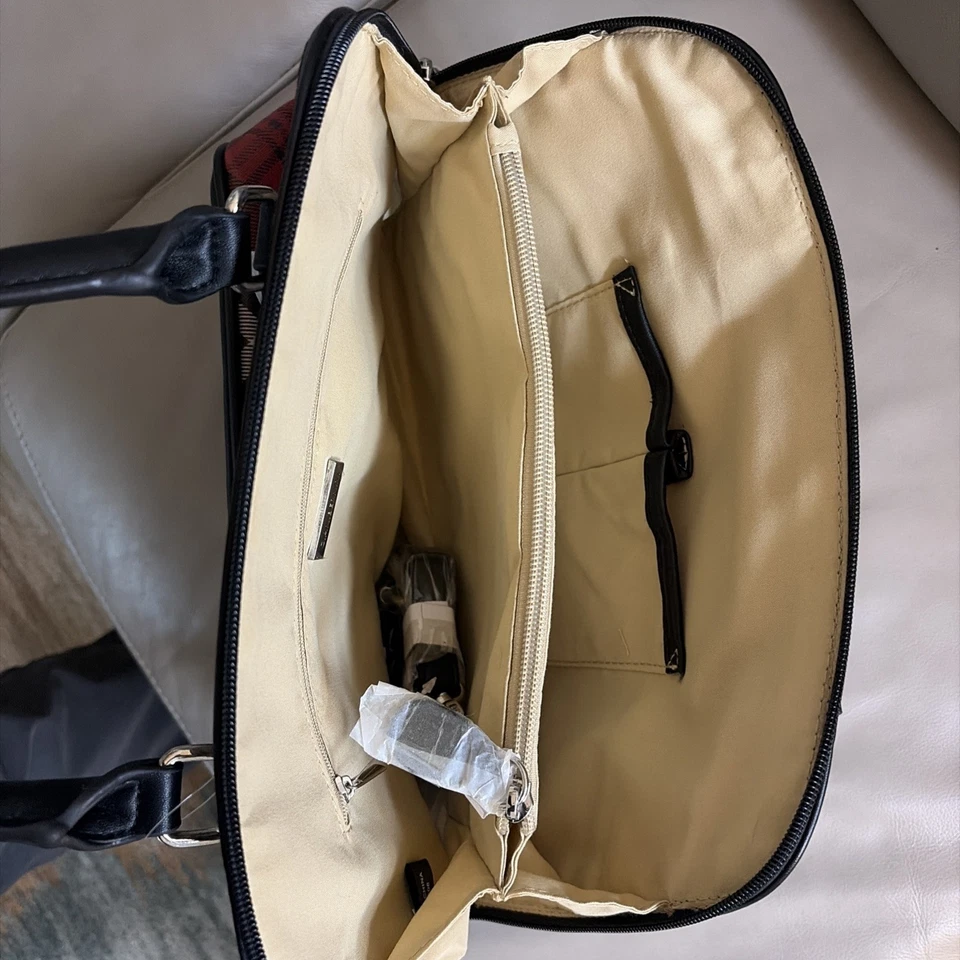 Nuevo con etiquetas Bolso Giani Bernini Saffiano Cúpula a Cuadros Vacaciones Cuadros/Rojo Foto 3 de 4