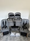 Bugaboo Donkey5 Twin Double Pushchair Grey Melange For Twins 2 Bassinets