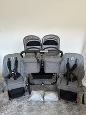 Bugaboo Donkey5 Passeggino Doppio Doppio -Grigio Melange - per Gemelli - 2 Bacini