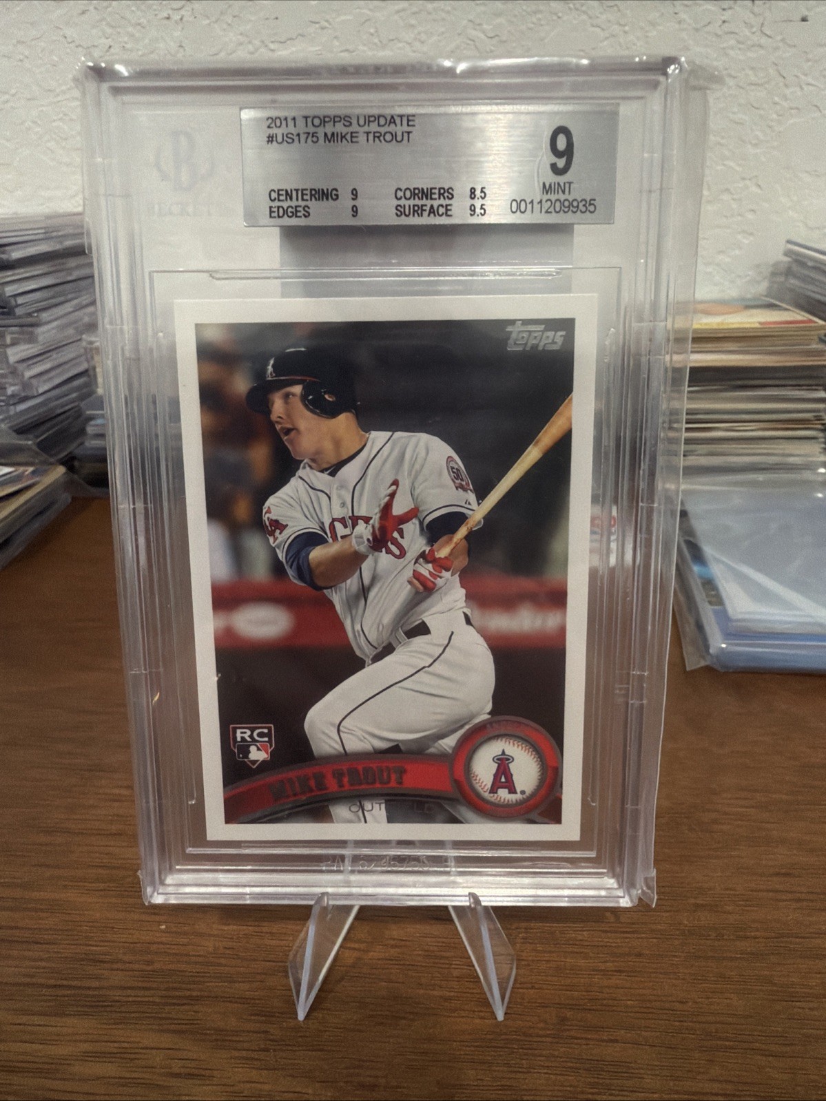 2011 Topps Update Mike Trout RC Rookie - BGS 9 Mint #US175 Future HOF