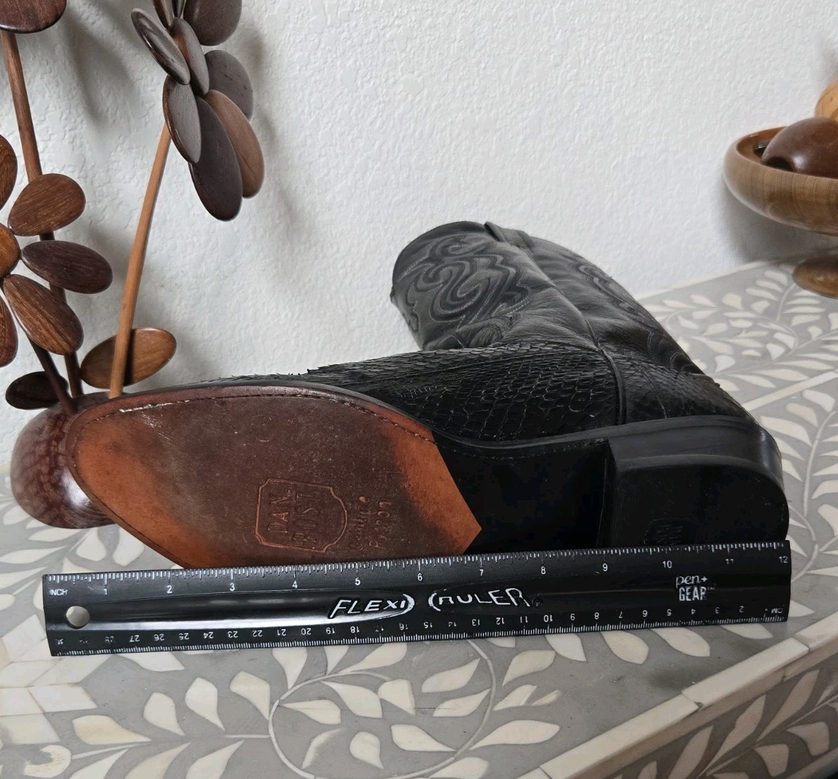 Rare Dan Post Python Snake Skin Boots Cowboy West… - image 13