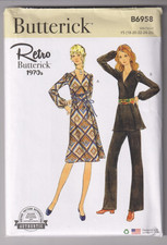 6958 BUTTERICK Retro 1970s - DRESS TUNIC  PANTS - Sz 18/20/22/24/26
