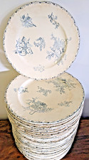 59 x Antique French Le Grand Dépôt Dinner Plates - Blue and White Transferware