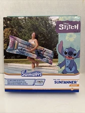 Swimways Disney Stitch Suntanner Lounging Pool Float Over 5.8 Feet Long