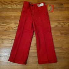 Vintage 80s Size 4 Dickies Branders Jeans Red Corduroy Boys Pants NWT Kid