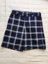 JANIE JACK Boys Shorts Size 6 Navy Blue Plaid