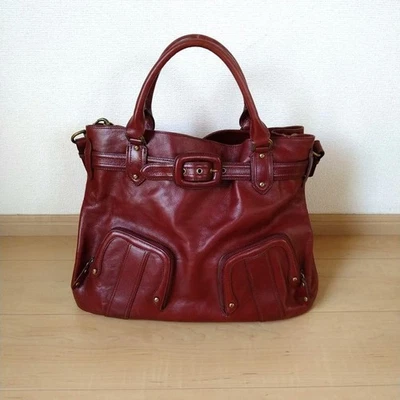 Sac à main fourre-tout Cole Haan double poches avant avec bandoulière cuir ro... - Photo 1/4