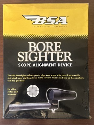 BSA Bore Sighter Scope Alignment Device Kit 30mm Collimator w/ Case & Studs