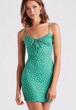 Windsor Flourish In Floral Mini Dress Women S Green Milk Maid Coquette Preppy